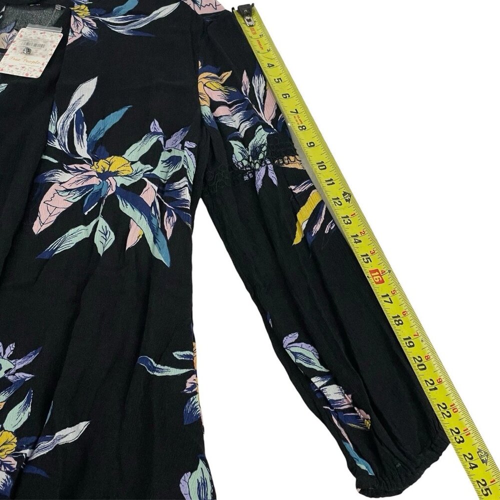 Free People Tree Swing Tunic Womens Size L Night Combo Black Floral Fairy NWT - Picture 9 of 9